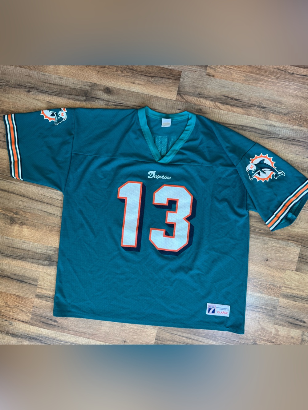 Vtg 90s Miami Dolphins Dan Marino 13 Jersey Logo 7 Made In USA Pristine NWOT XL